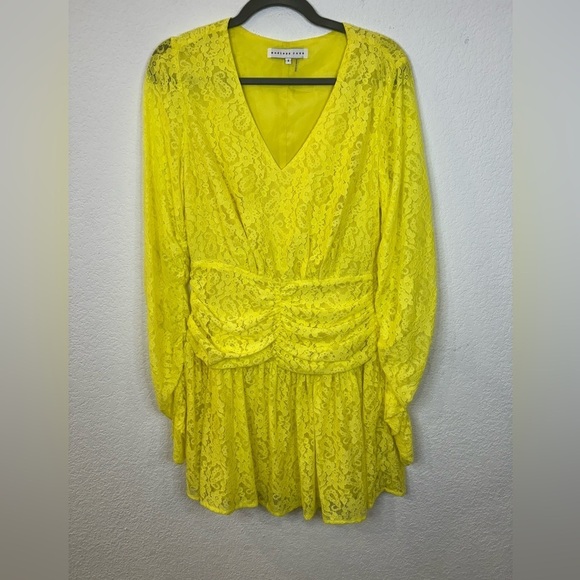 Endless Rose Lace Lace Ruched A-Line Mini Dress Long Sleeve NWOT - Picture 4 of 12